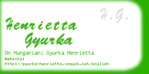 henrietta gyurka business card